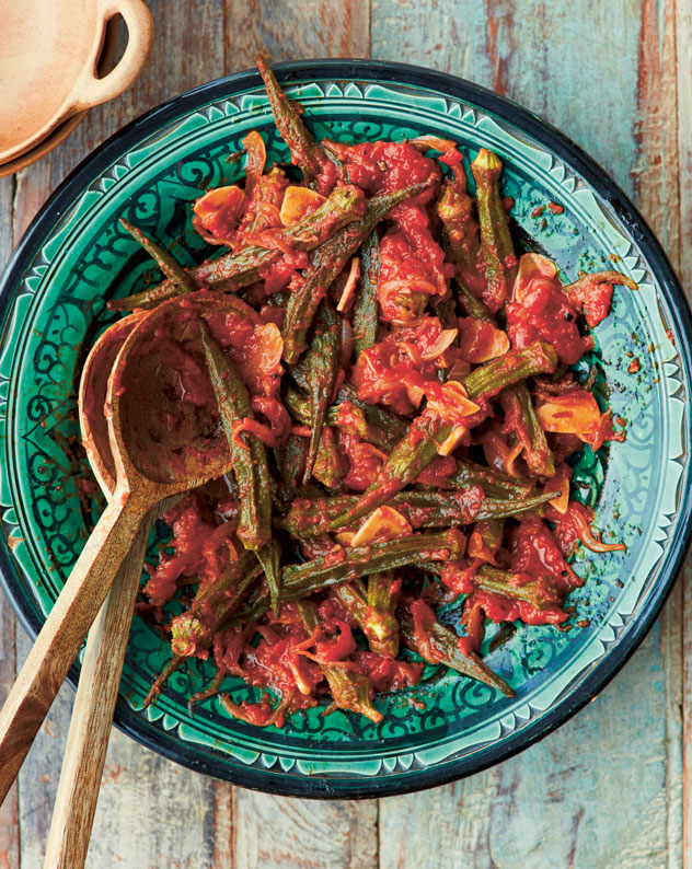 Roast Okra With Spicy Tomatoes