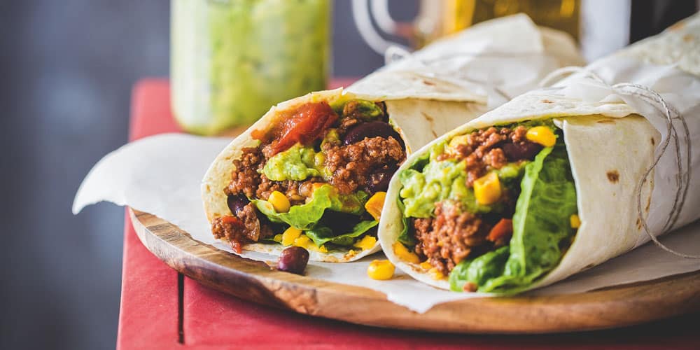 Spicy Burritos with Mince, Avocado and Beans MiNDFOOD