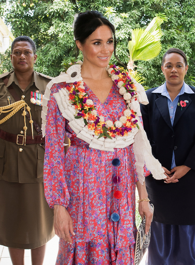 Meghan, Duchess of Sussex, attends a morning tea reception at the British High Commissioner's Residence on October 24, 2018 in Suva, Fiji. Samir Hussein/Pool via REUTERS