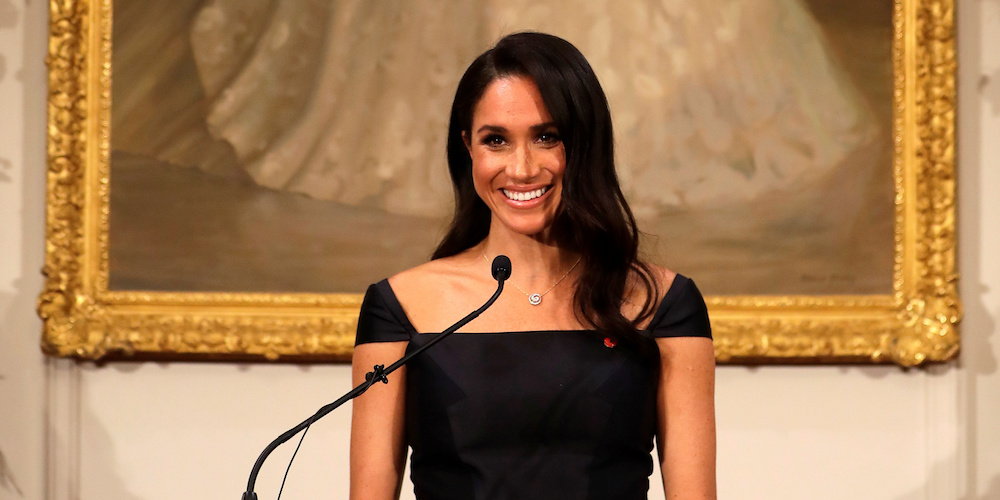 Meghan, Duchess of Sussex, addresses a reception hosted by the Governor-General celebrating the 125th anniversary of women's suffrage in New Zealand at Government House in Wellington, New Zealand, October 28, 2018. Kirsty Wigglesworth/Pool via REUTERS - RC1AF1B87DD0
