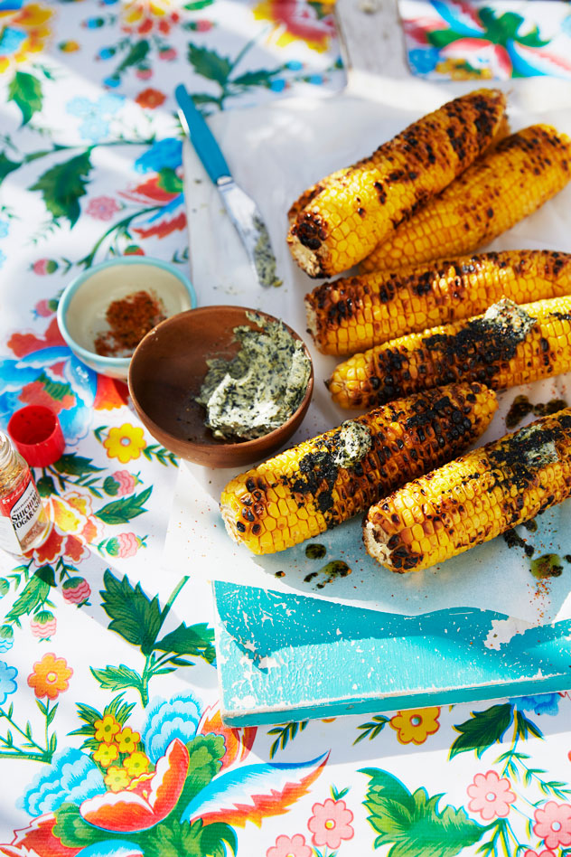 Barbecued Corn On The Cob With Seaweed Butter