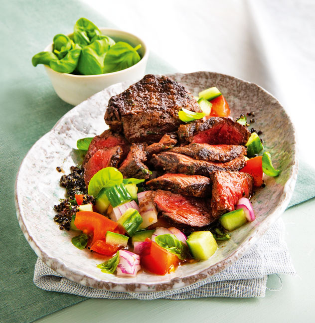 Beef Medallions with Tomato Salad Recipe