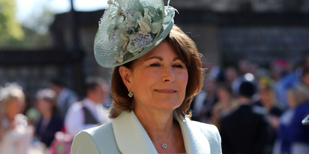 Carole Middleton arrives at St George's Chapel at Windsor Castle for the wedding of Meghan Markle and Prince Harry.  Saturday May 19, 2018.  Gareth Fuller/Pool via REUTERS - RC1134760E90