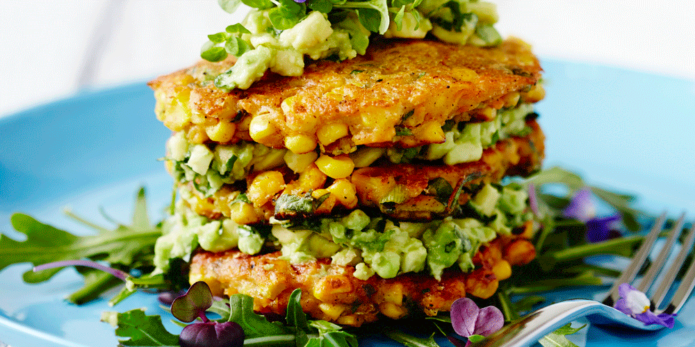 Corn Fritters with Avocado Salsa MiNDFOOD Recipes