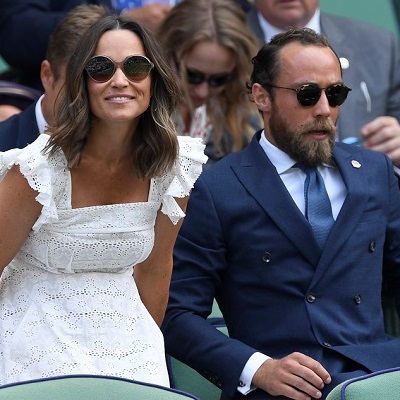 Tennis - Wimbledon - All England Lawn Tennis and Croquet Club, London, Britain - July 5, 2018. Pippa Matthews and James Middleton arrive on Centre Court.   REUTERS/Tony O'Brien - RC17A3AFA7D0