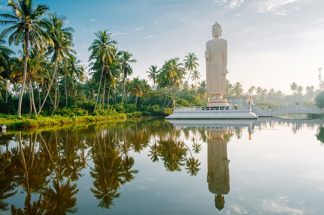 Tsunami Statue at sunrise, Sri Lanka