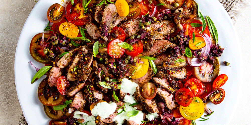Lamb Loin Fillets & Tomato Salad with Tarragon Dressing MiNDFOOD
