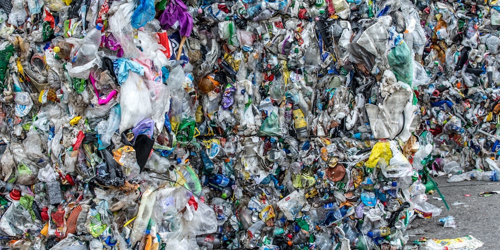 Plastic Prepared For Recycling In The Landfill