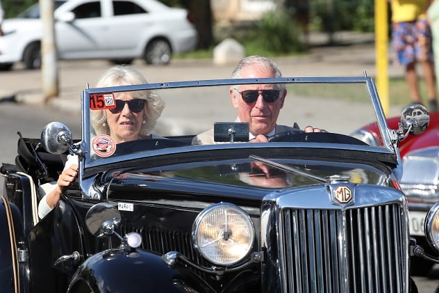 Britain's Prince Charles and Camilla, Duchess of Cornwall arrive at a British Classic Car event in Havana, Cuba March 26, 2019. Chris Jackson/Pool via REUTERS - RC1D6DD34BB0