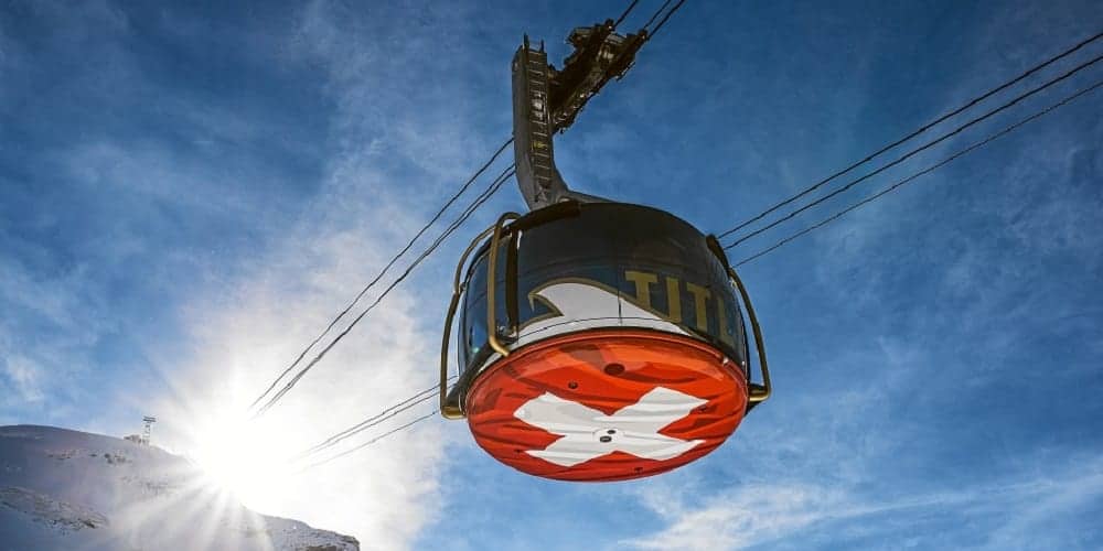 SWISS TRAVEL SYSTEM - Die Panorama-Gondelbahn Titlis Rotair, von der Zwischenstation auf den Titlis.

Titlis Rotair on the way from the intermediate stop to the Mount Titlis.

Copyright by: Titlis Bergbahnen/Swiss Travel System By-Line: swiss-image.ch/Roger Gruetter