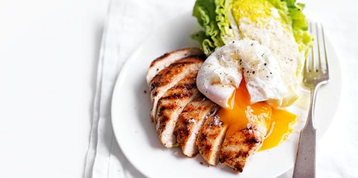 Chicken and Poached Egg Salad