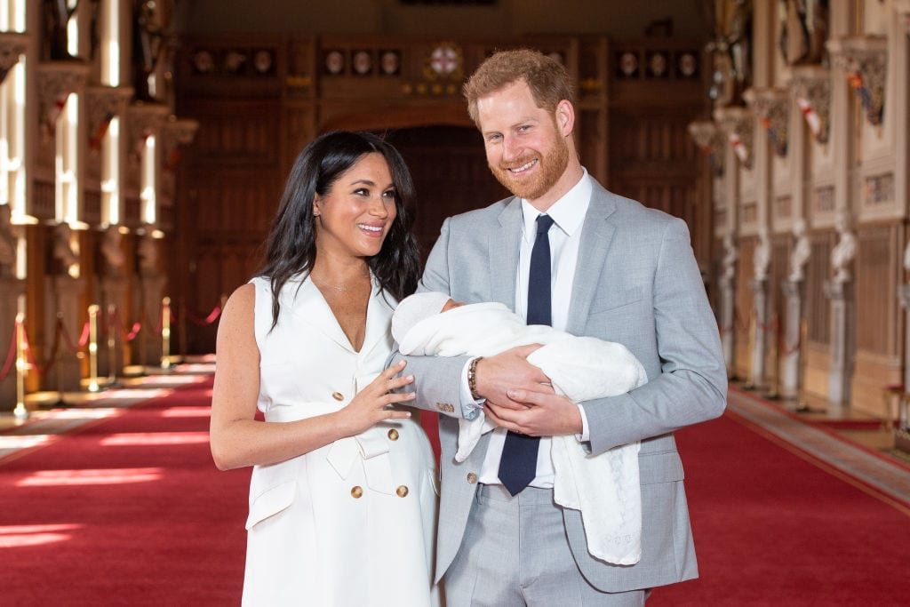 The Duke and Duchess of Sussex with their new baby Archie at Windsor Castle