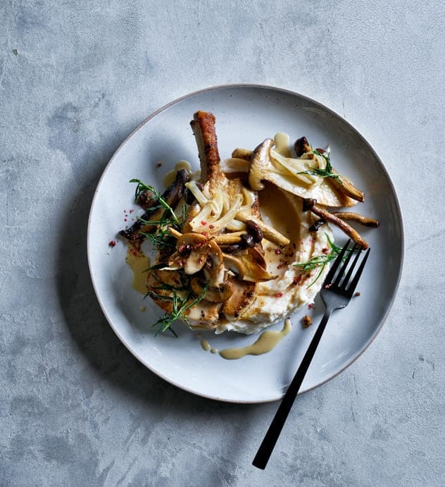 Smoky Paprika Pork Chops with Caramelised Onions & Mushrooms