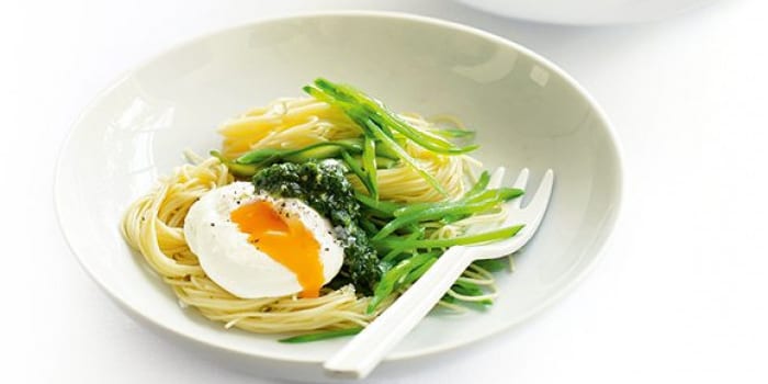 Angel Hair Pasta with Poached Egg