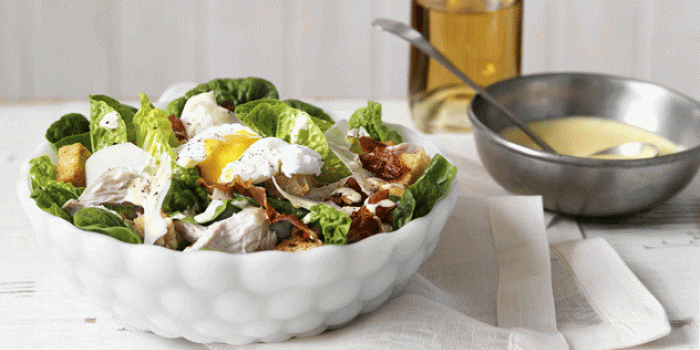 Poached Chicken Caesar Salad