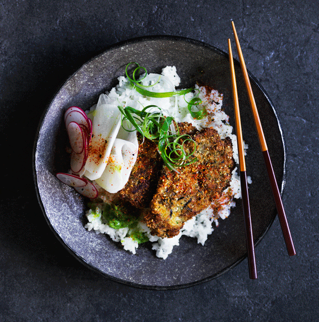 Sesame & Nori Crumbed Lamb with Spring Onion & Ginger Sauce