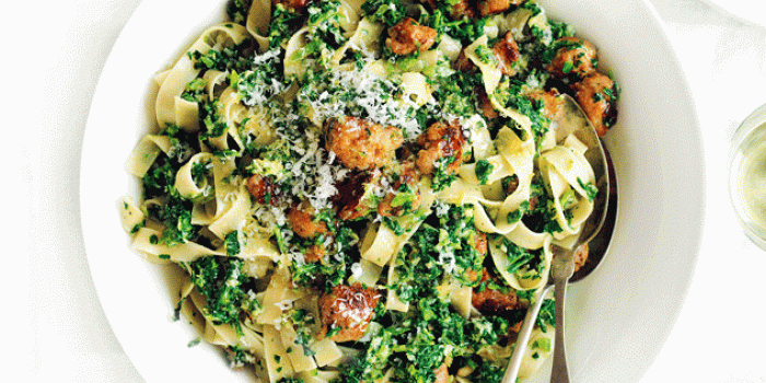 Italian Sausage & Broccoli-Rabe Pesto Pasta Recipe