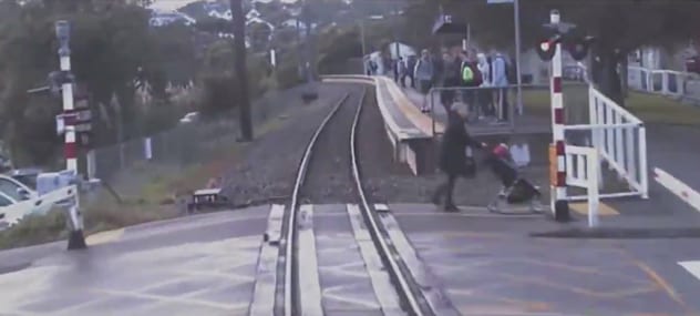 One of the most chilling incidents involved a mother pushing a child in her pram as the train approached. KIWIRAIL/TRACKSAFE NZ