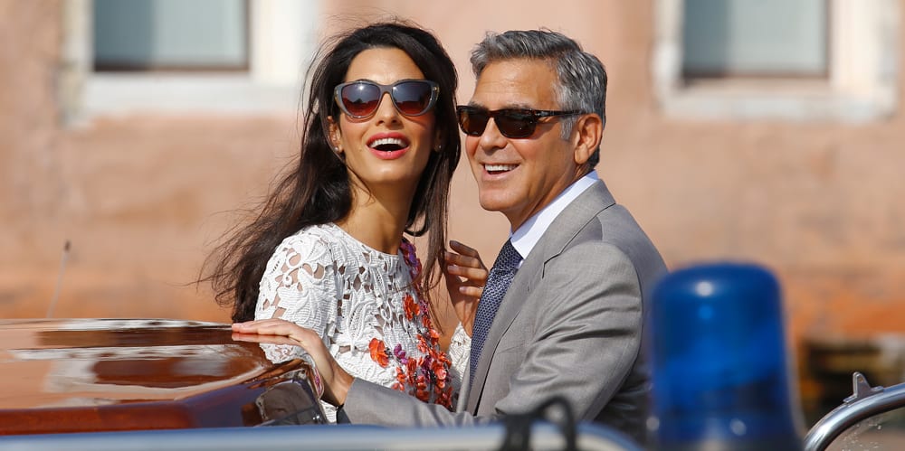 Newly-weds: The Clooneys celebrate tying the knot in Venice in 2014. REUTERS