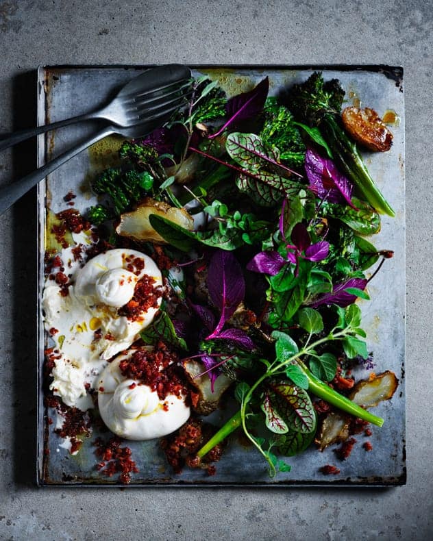 Charred Broccolini Salad with Chorizo Dressing Recipe