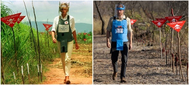 Harry's walk through the Angolan minefield made for another iconic series of images. REUTERS