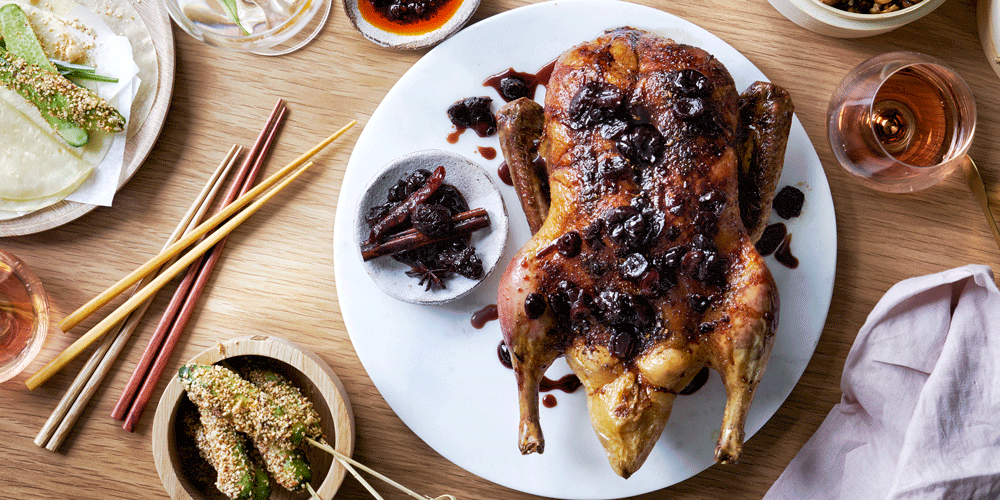 Cranberry, Cherry & Five Spice Roasted Duck Recipe