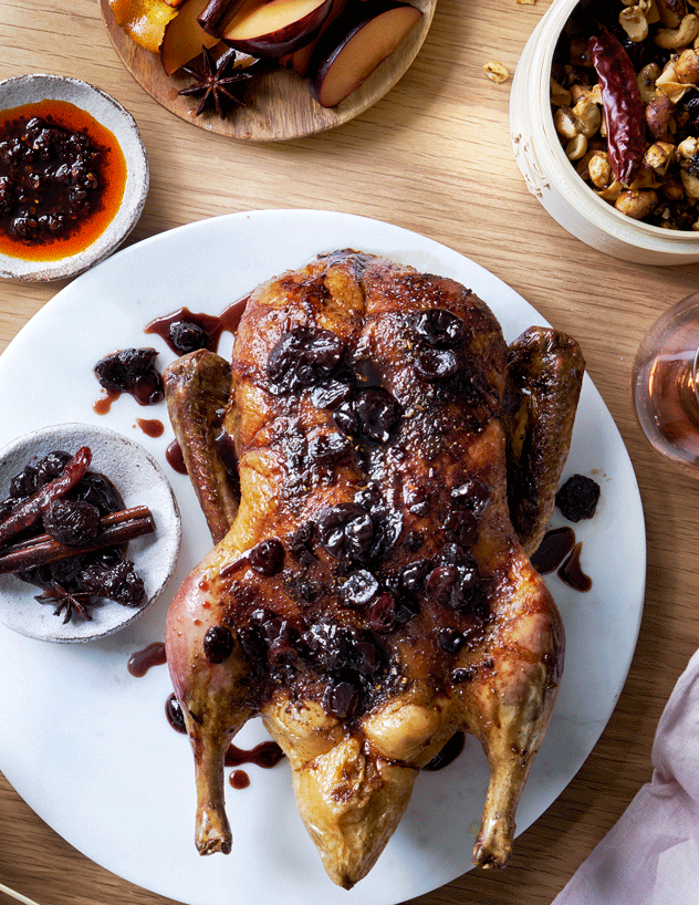 Cranberry, Cherry & Five Spice Roasted Duck Recipe