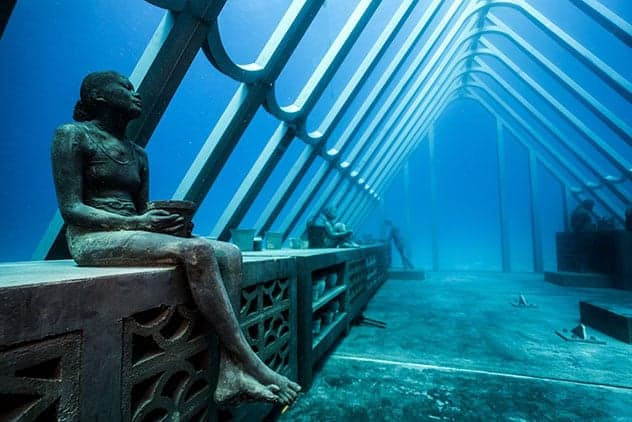 The Coral Greenhouse is part of MOUA, the newest underwater museum by Jason deCaires Taylor. Image by Jason deCaires Taylor Underwater museum, Great Barrier Reef, MOUA, Jason deCaires Taylor