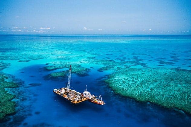 The Coral Greenhouse weighed 58 tonnes, and was carefully placed off John Brewer Reef, off Townsville. It is part of MOUA, the latest underwater museum by Jason deCaires Taylor. Image by Richard Woodget Jason deCaires Taylor, Townsville, Great Barrier Reef, MOUA