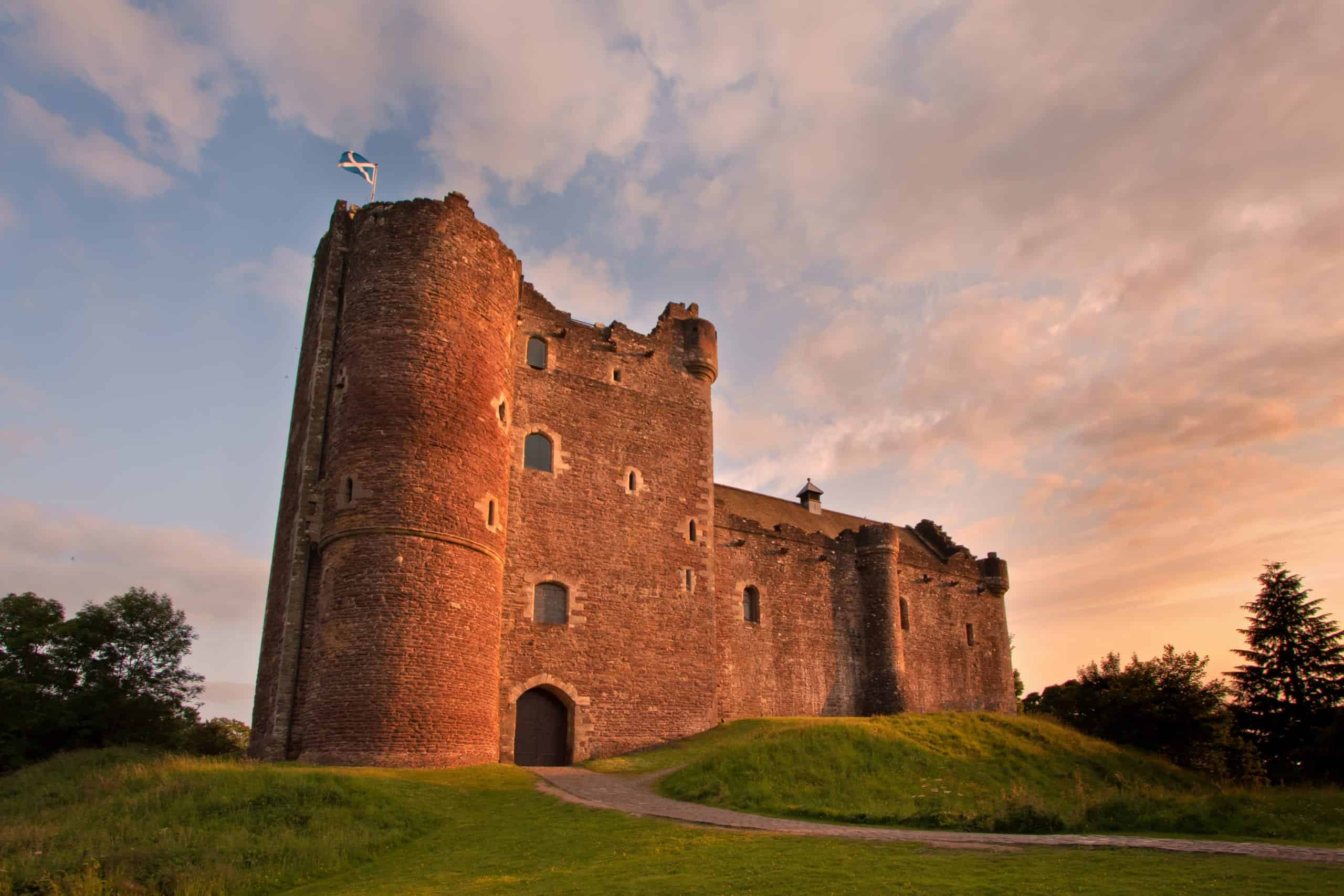 A medieval courtyard fortress built around 1400 by Robert Stewart, Duke of Albany, the Scottish Regent.