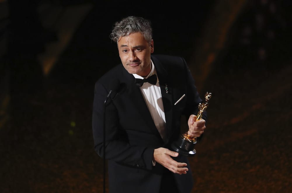 Taika Waititi accepts the award for Best Adapted Screenplay for 'Jojo Rabbit' at the 92nd Academy Awards in Hollywood, Los Angeles, California, U.S., February 9, 2020. REUTERS/Mario Anzuoni