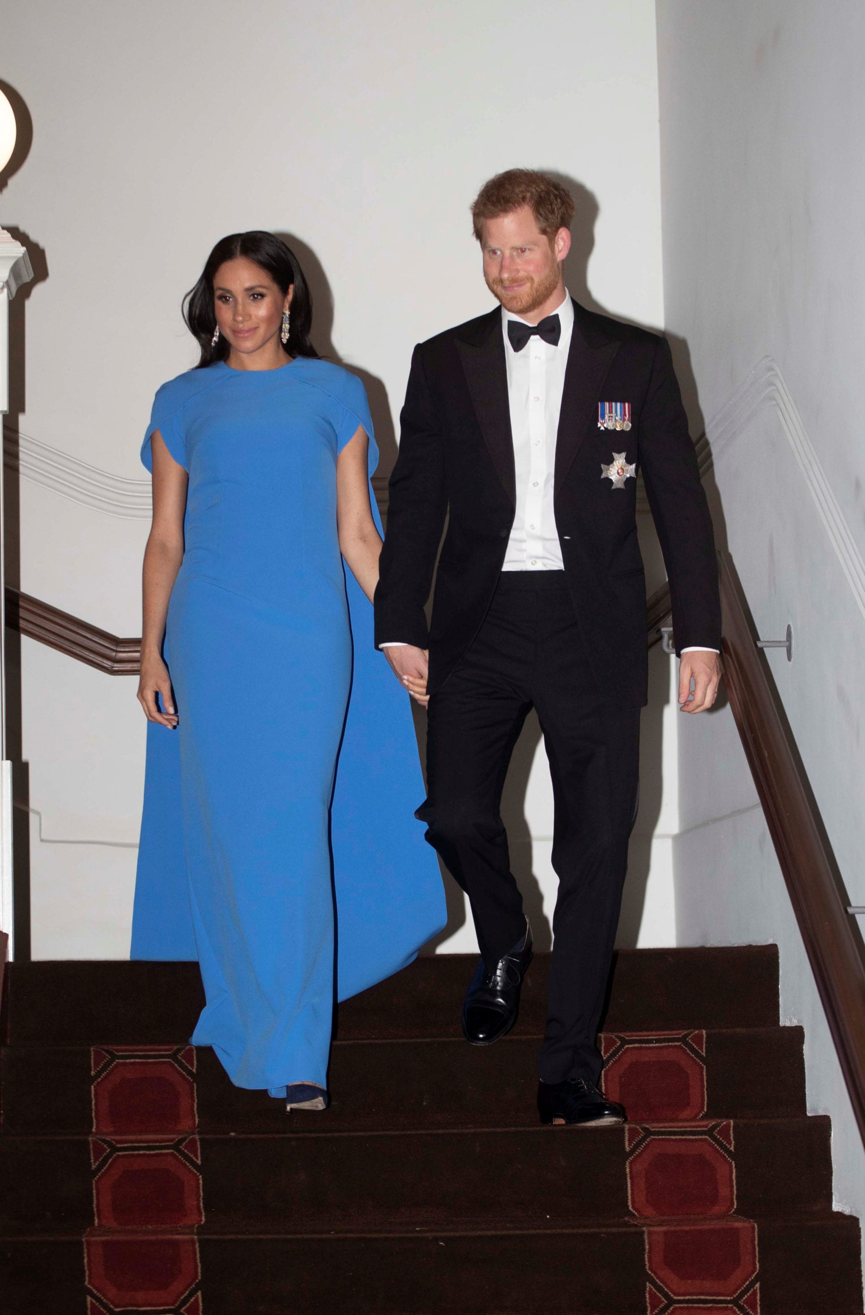Britain's Prince Harry and Meghan, the Duchess of Sussex, arrive for a reception and state dinner at Grand Pacific Hotel in Suva, Fiji October 23, 2018. Ian Vogler/Pool via REUTERS - RC1F96462330