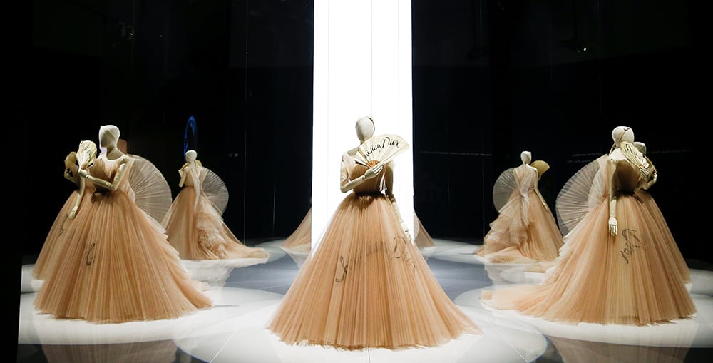 Creations on display during a photocall for the "Christian Dior: Designer of Dreams" exhibition at the Victoria & Albert (V&A) Museum in London, Britain January 30, 2019. REUTERS/Henry Nicholls - RC1F2D526710