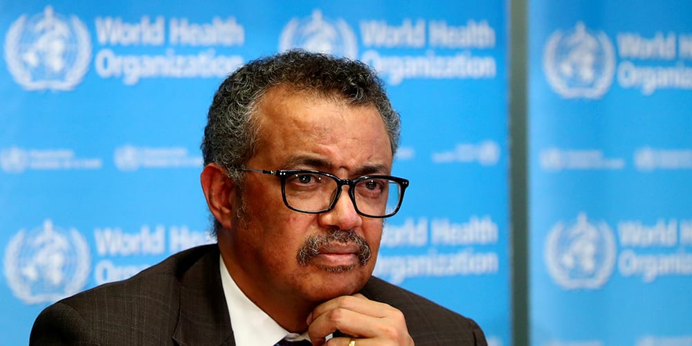 Director General of the World Health Organization (WHO) Tedros Adhanom Ghebreyesus attends a news conference on the situation of the coronavirus (COVID-2019), in Geneva, Switzerland, February 28, 2020. REUTERS/Denis Balibouse - RC2R9F9EB36O