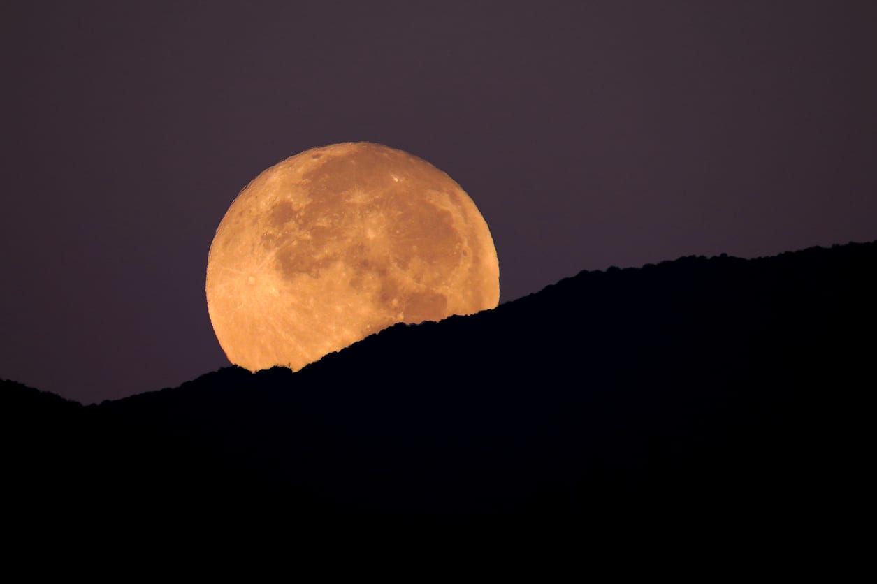 This supermoon was shot setting over the Huachuca Mountains in Sierra Vista, Arizona in 2015.