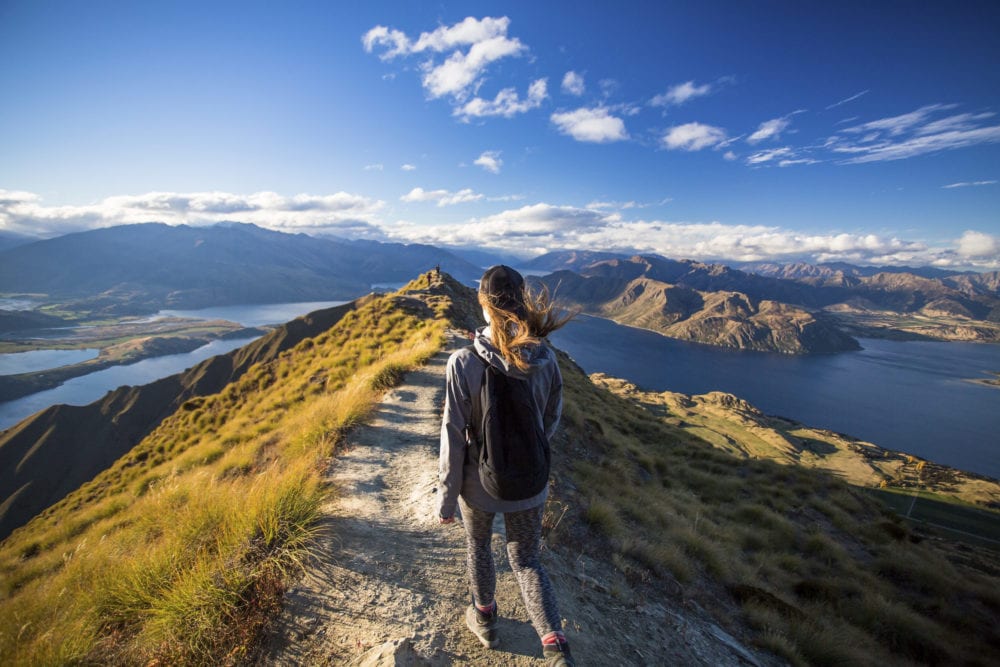 The strenuous yet highly rewarding hike to Roy's Peak in Wanaka. The hike is difficult but the views are spectacular.