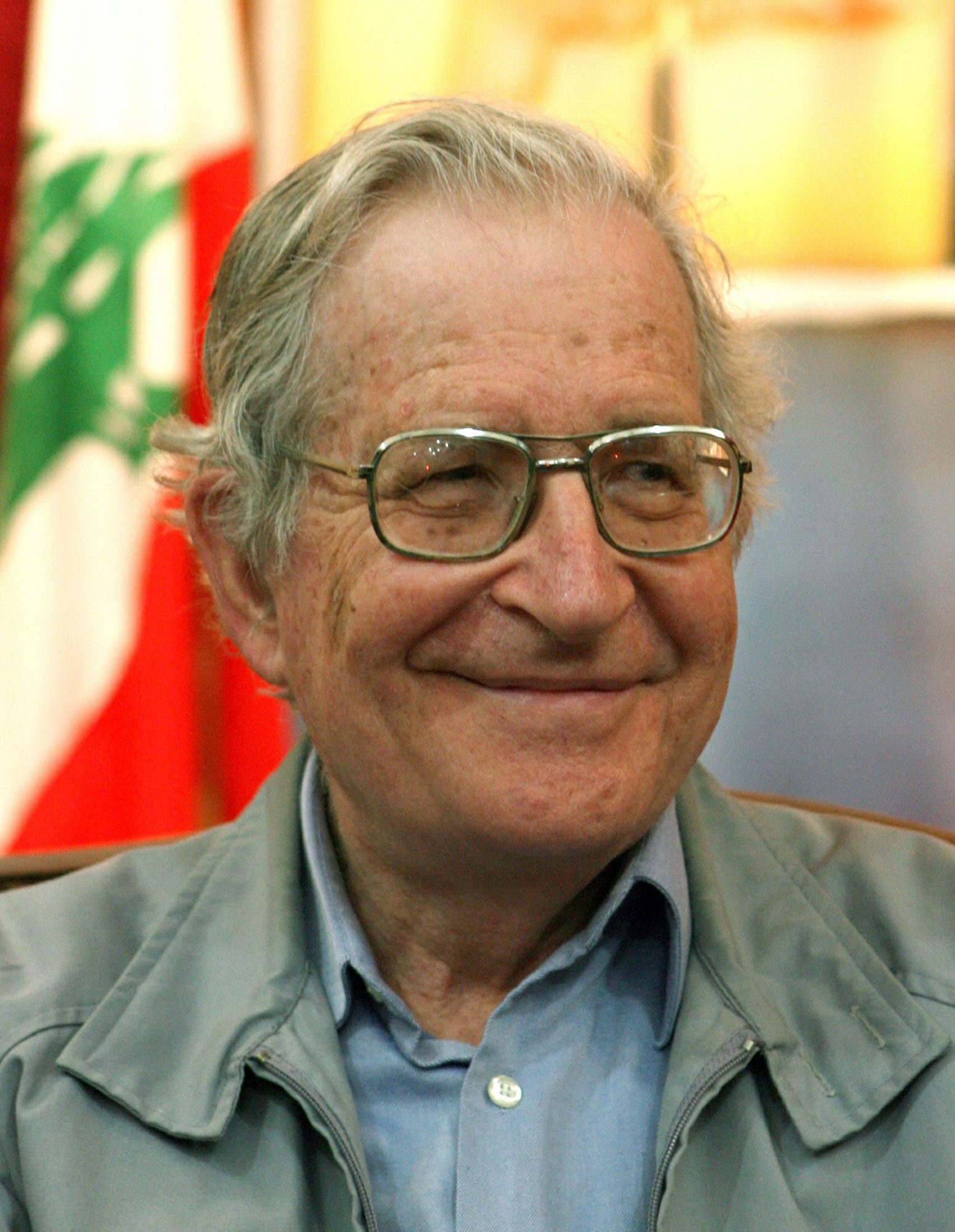 Academic and linguist Noam Chomsky speaks to reporters during his visit to a former Israeli prison in al-Kiam village in south Lebanon near the border with Israel May 13, 2006.