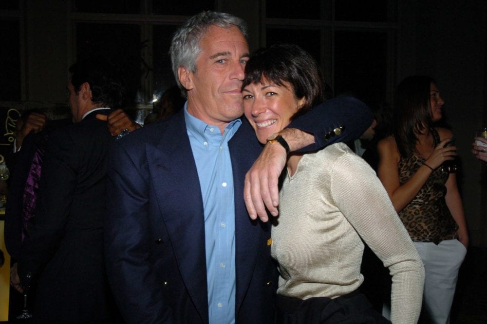 Jeffrey Epstein and Ghislaine Maxwell attend de Grisogono Sponsors The 2005 Wall Street Concert Series Benefitting Wall Street Rising (Photo by Joe Schildhorn/Patrick McMullan via Getty Images)