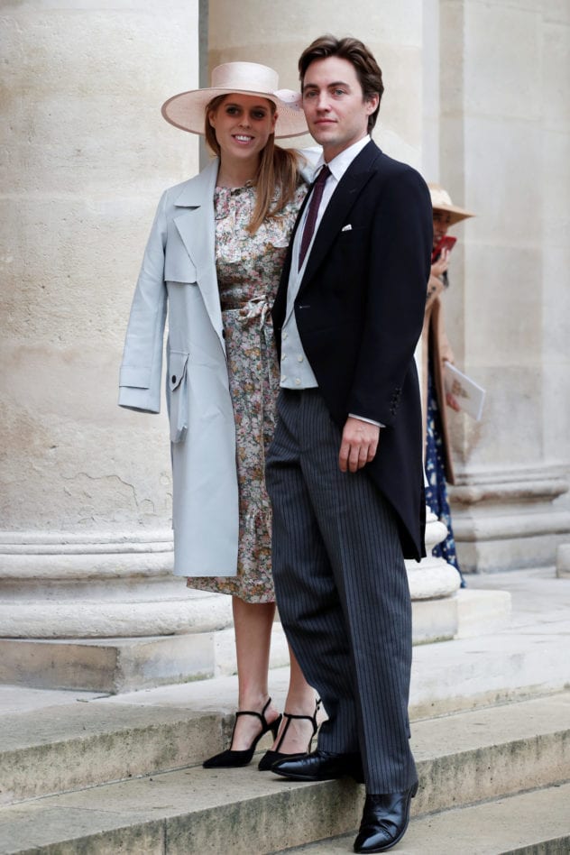 Britain's Princess Beatrice and property tycoon Edoardo Mapelli Mozzi attend the wedding ceremony of Jean-Christophe Napoleon Bonaparte and Olympia von Arco-Zinneberg at the Saint-Louis des Invalides Cathedral in Paris, France, October 19, 2019. REUTERS/Benoit Tessier - RC18DED07490