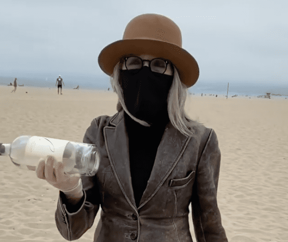 Diane Keaton cleans up beach in hilarious video