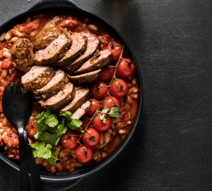 Chermoula Lamb Rumps with Braised Cannellini Beans