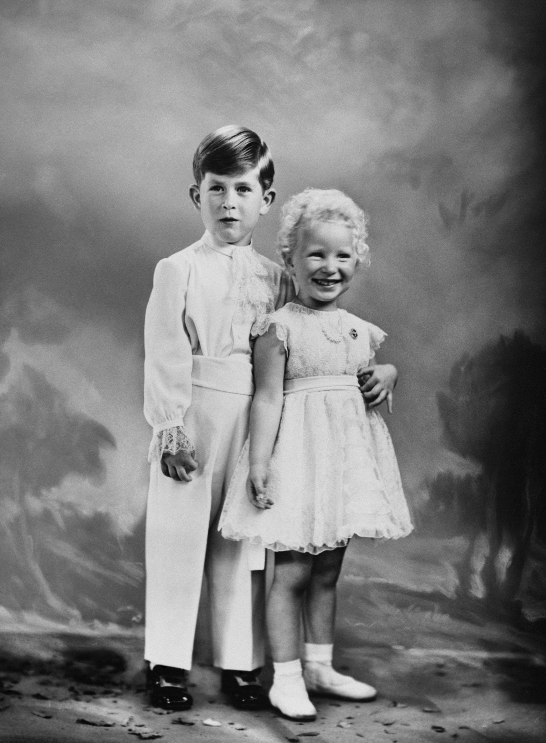 Young King Charles with Princess Anne