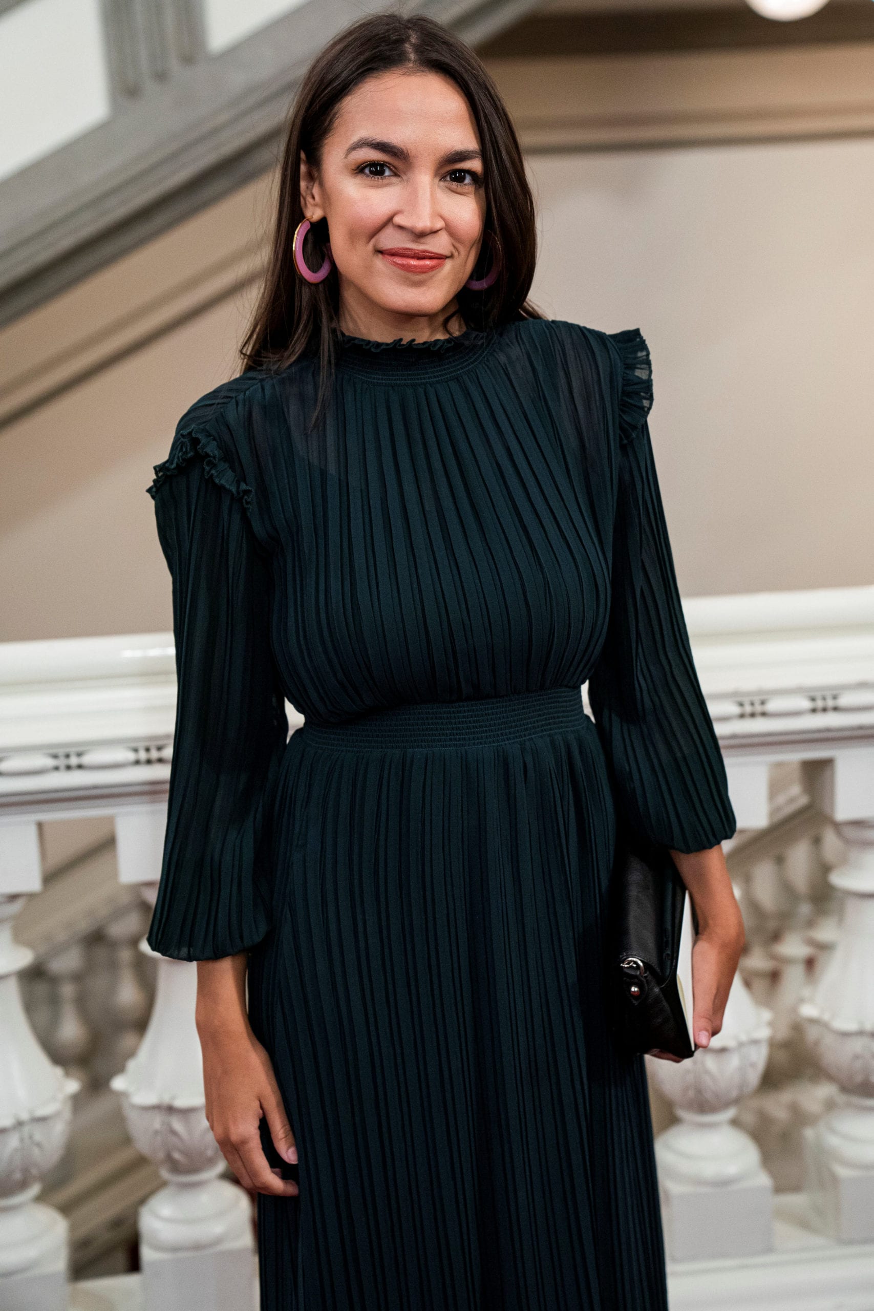 U.S. Rep. Alexandria Ocasio-Cortez (D-NY) arrives at Gala Dinner on the occasion of the World Mayors Summit in Christiansborg in Copenhagen, Denmark October 10, 2019.  Ritzau Scanpix/Martin Sylvest via REUTERS    ATTENTION EDITORS - THIS IMAGE WAS PROVIDED BY A THIRD PARTY. DENMARK OUT. NO COMMERCIAL OR EDITORIAL SALES IN DENMARK.