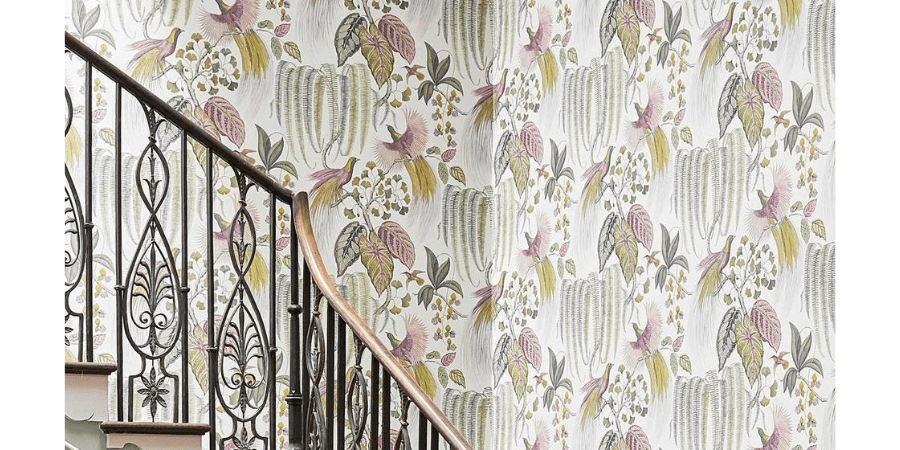 <em>Bird of Paradise wallcovering by Sanderson, available from Textilia</em>
