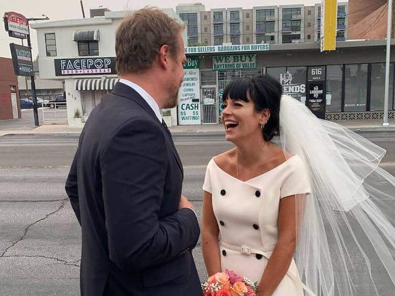 Lily Allen Ties the Knot in Las Vegas Wearing Vintage Dior Dress