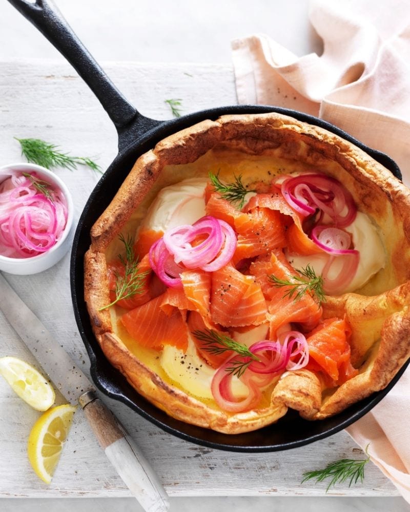 Smoked Salmon and Dill Dutch Baby