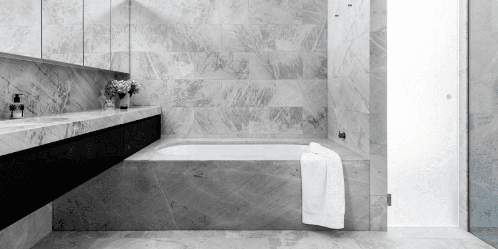 Elba Marble by Artedomus, Bondi Semi Project by Pike Withers. Photography byTom Ferguson