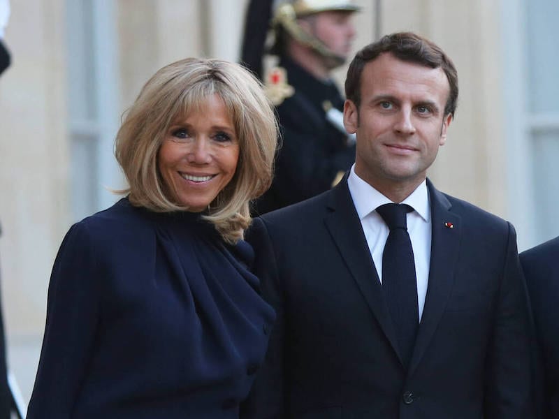 French President Emmanuel Macron and First Lady Brigitte Macron.