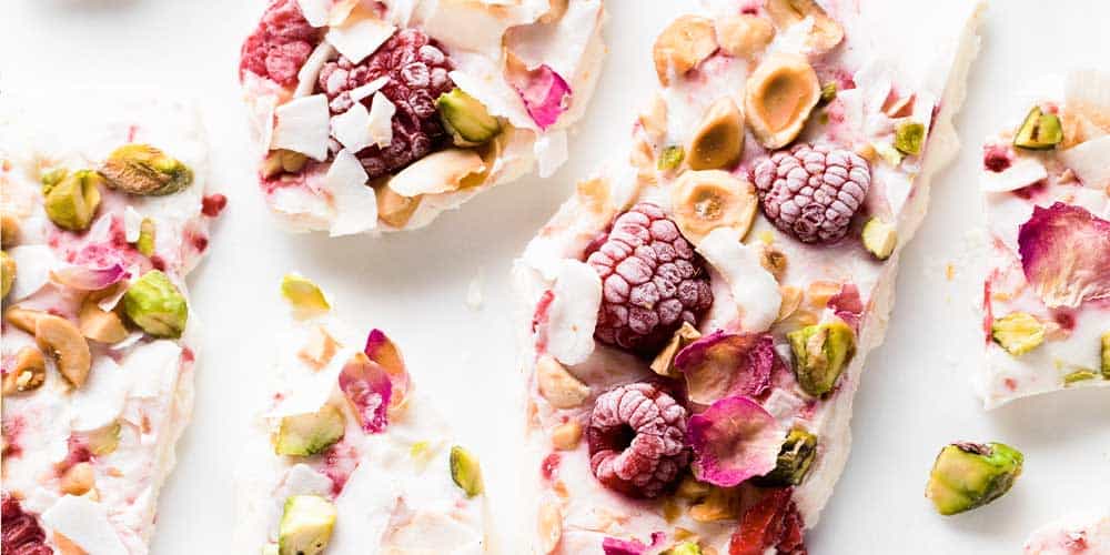 Frozen Yoghurt Bark with Pistachios & Raspberries Recipe MiNDFOOD