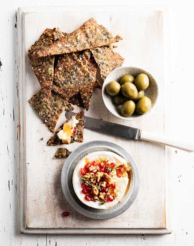 Buckwheat & Seed Lavosh with Baked Brie Recipe MiNDFOOD